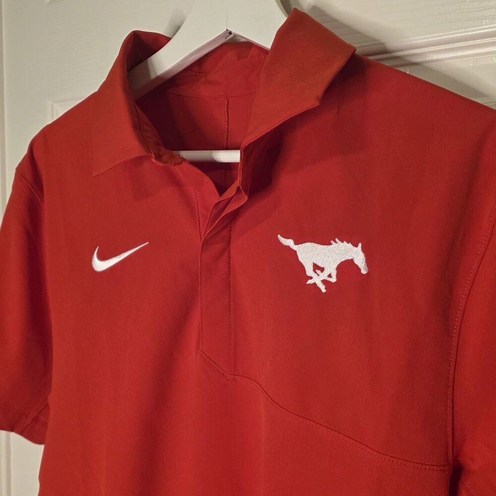 NWT Nike SMU Mustangs ACC Polo Men's Size Small Red NCAA